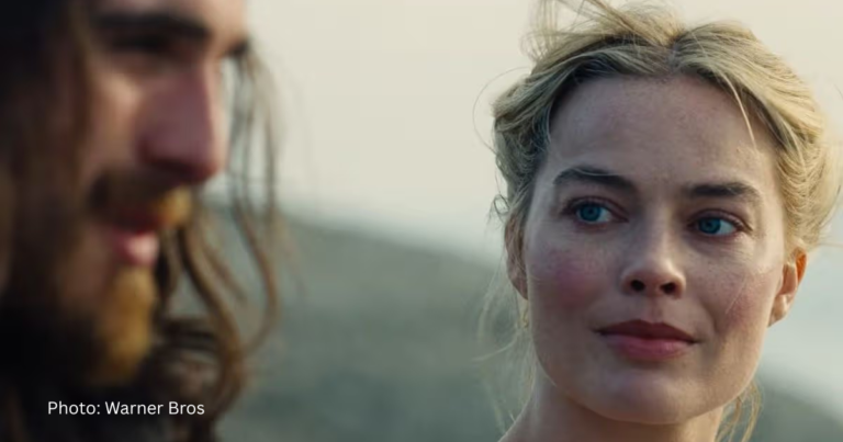Photo of Margot Robbie as Emily Bronte in Wuthering Heights